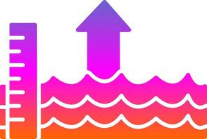 Sea Level Rise Glyph Gradient Icon vector