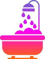 Bathtub Glyph Gradient Icon vector