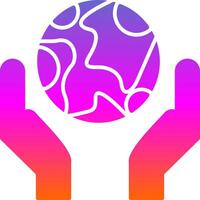 Save the Planet Glyph Gradient Icon vector