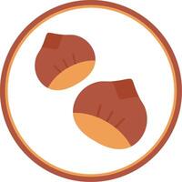 Chestnut Flat Circle Uni Icon vector