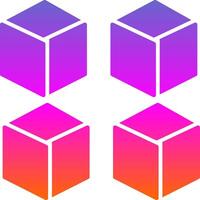 Cube Glyph Gradient Icon vector