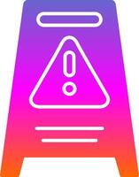 Hazard Sign Glyph Gradient Icon vector