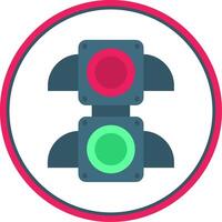 Traffic light Flat Circle Uni Icon vector