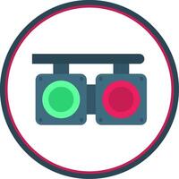Crossing Flat Circle Uni Icon vector