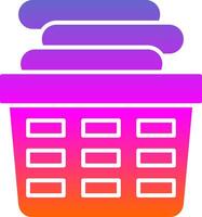 Laundry Basket Glyph Gradient Icon vector