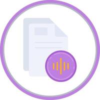 Audio Flat Circle Uni Icon vector