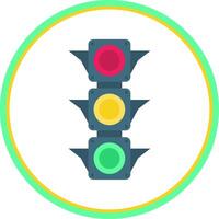 Traffic light Flat Circle Uni Icon vector