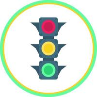 Traffic light Flat Circle Uni Icon vector