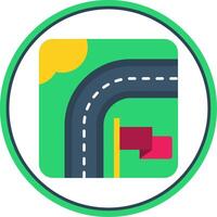 Destination Flat Circle Uni Icon vector