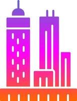 Skyscrapers Glyph Gradient Icon vector