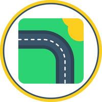 Highway Flat Circle Uni Icon vector