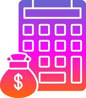 Calculating Glyph Gradient Icon vector