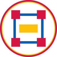 Rectangle frame Flat Circle Uni Icon vector