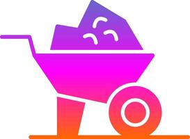 Wheelbarrow Glyph Gradient Icon vector