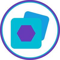 Polygon frame Flat Circle Uni Icon vector