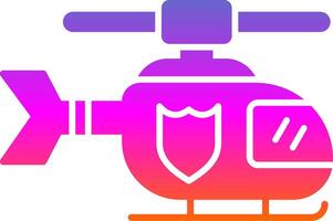 Police Helicopter Glyph Gradient Icon vector
