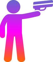 Policeman Holding Gun Glyph Gradient Icon vector