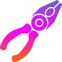 Pliers Flat Glyph Gradient Icon vector