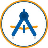 Drawing compass Flat Circle Uni Icon vector