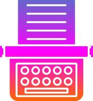 Typewriter Glyph Gradient Icon vector