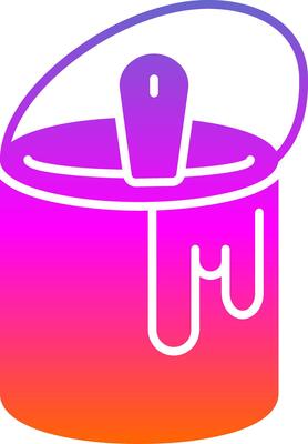 Tin with Paint Glyph Gradient Icon