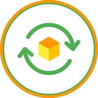 3d rotate 2 Flat Circle Uni Icon vector