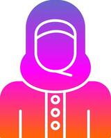 islámico mujer glifo degradado icono vector