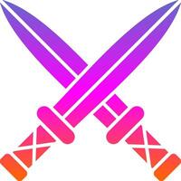 Two Swords Glyph Gradient Icon vector