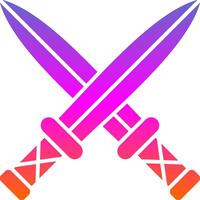 Two Swords Glyph Gradient Icon vector