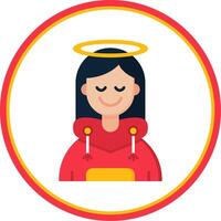 Angel Flat Circle Uni Icon vector