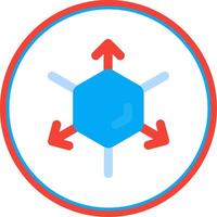 3d coordinate axis Flat Circle Uni Icon vector
