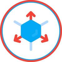 3d coordinate axis Flat Circle Uni Icon vector