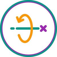 3d totate x axis Flat Circle Uni Icon vector