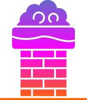 Chimney Top Glyph Gradient Icon vector