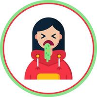 Vomit Flat Circle Uni Icon vector