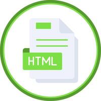 Html Flat Circle Uni Icon vector