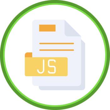 Js Flat Circle Uni Icon vector