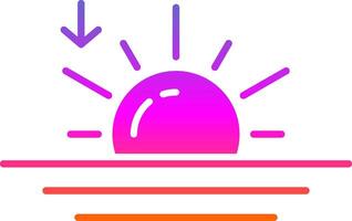 Sunset Glyph Gradient Icon vector
