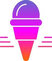 icono de gradiente de glifo de helado vector