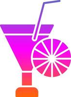 Cocktail Glyph Gradient Icon vector