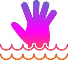 Drowning Glyph Gradient Icon vector