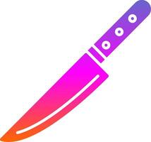 cuchillo glifo degradado icono vector