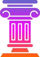 Pillar Glyph Gradient Icon vector