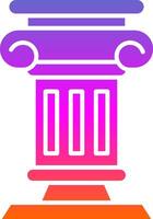 Pillar Glyph Gradient Icon vector