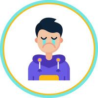 Cry Flat Circle Uni Icon vector