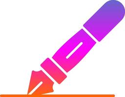 Fountain Pen Glyph Gradient Icon vector