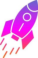 Rocket Glyph Gradient Icon vector