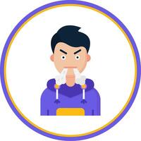 Angry Flat Circle Uni Icon vector