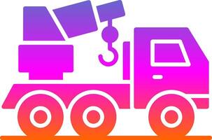 Crane Truck Glyph Gradient Icon vector