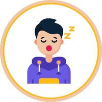 Sleep Flat Circle Uni Icon vector